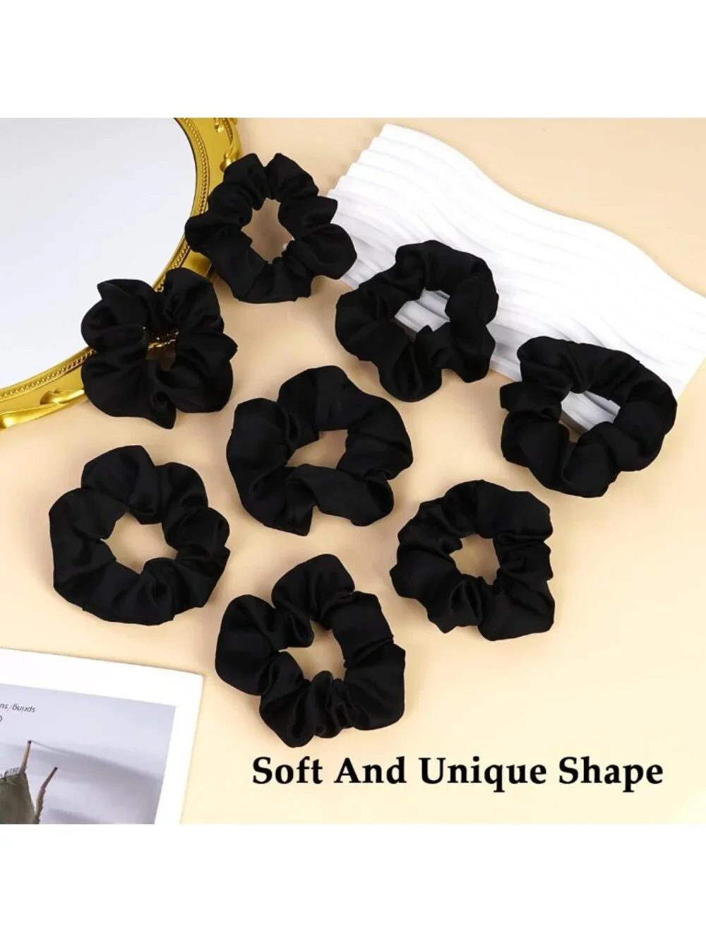 8PCS Satin Scrunchies for Women - No Crease, Frizz-Free Hair Ties, Soft